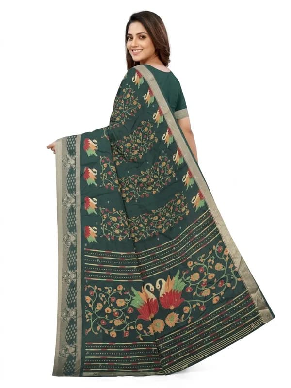 Amazon product photo made by SareeViz: the same saree from the back on a pure white background