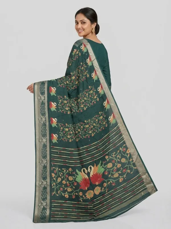 Meesho saree photo made by SareeViz: back view on a light grey background